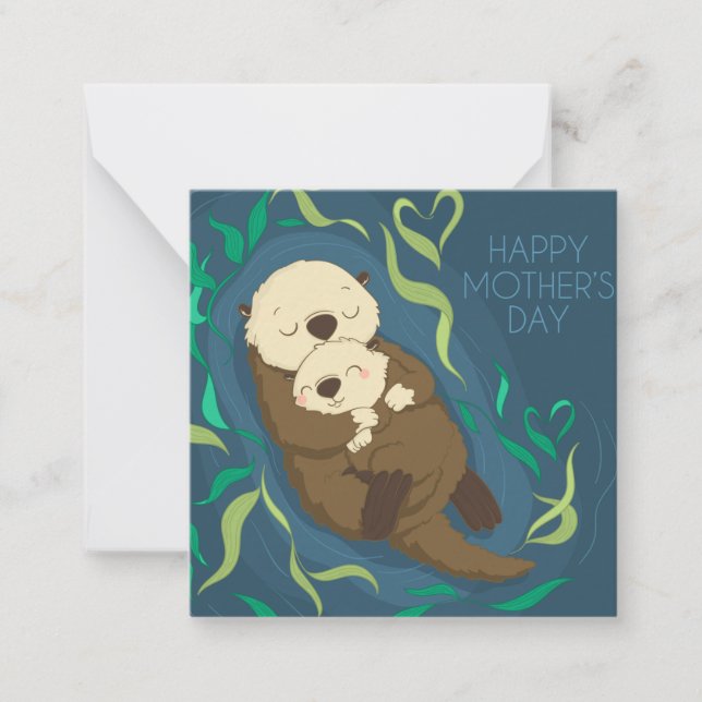 Cute Mother's Day Otters Card (Front)