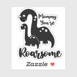 Cute Mother's Day with Dino mama and baby Sticker