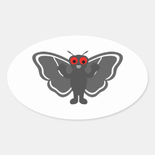 Cute Mothman Oval Sticker