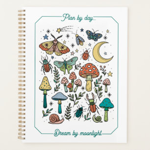 Cute Moths, Mushrooms, and Bugs Planner