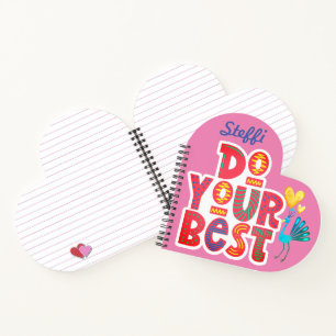 Cute Motivational Customised Heart shape spiral  Notebook