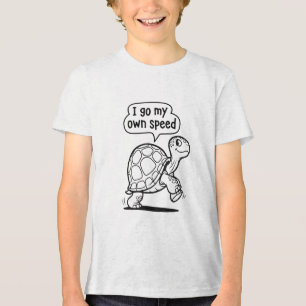 Cute Motivational Turtle Cartoon Tri-Blend Shirt