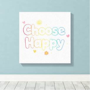 Cute Motivational Typography with Sparkles Canvas Print
