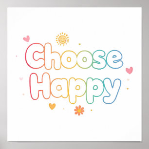 Cute Motivational Typography with Sparkles Poster