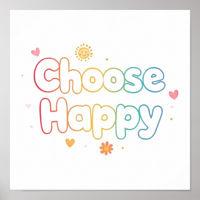 Cute Motivational Typography with Sparkles Poster (Front)