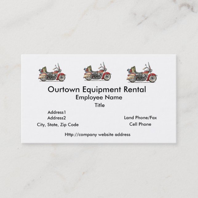 Cute Motorcycle Business Card (Front)