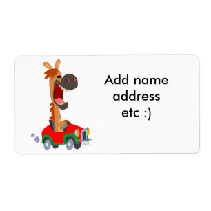 Cute Motorised Cartoon Horse Shipping Label