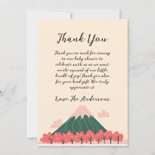 Cute Mountain Baby Shower Thank You Card