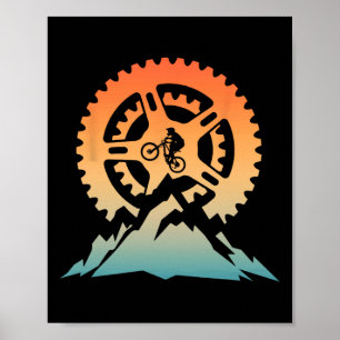 Cute Mountain Bike Art For Men Women Offroad Mount Poster