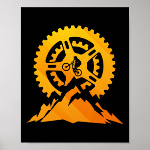 Cute Mountain Bike Art For Men Women Offroad Mount Poster