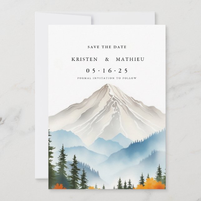 Cute Mountain Save The Date (Front)