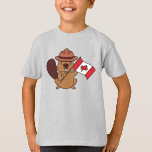 Cute Mountie Beaver Canada Kids Graphic Tee