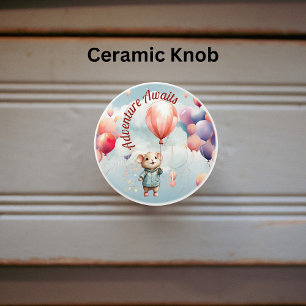 Cute Mouse Adventure Ceramic Knob