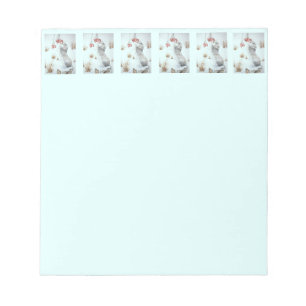 Cute mouse and red berries snow scene wildlife art notepad