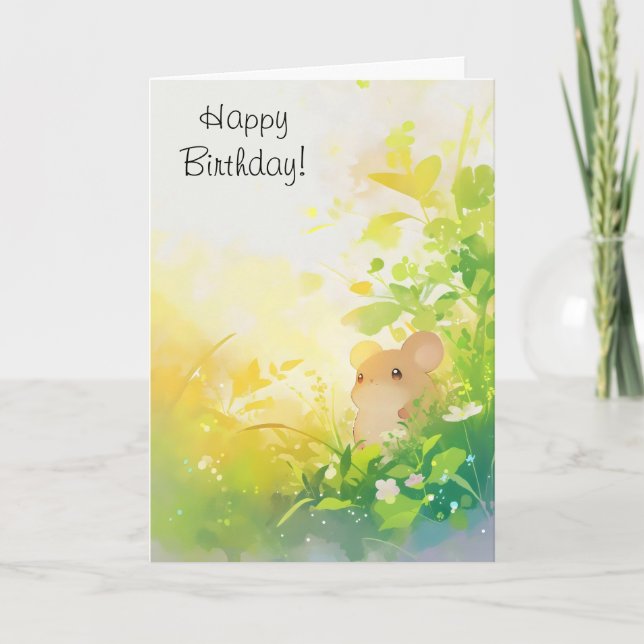 Cute Mouse Anime Kawaii Holiday Card (Front)