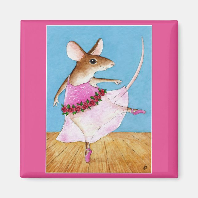 Cute mouse ballerina magnet (Front)