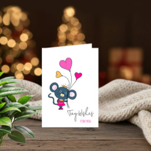 Cute Mouse Birthday Card for Girl