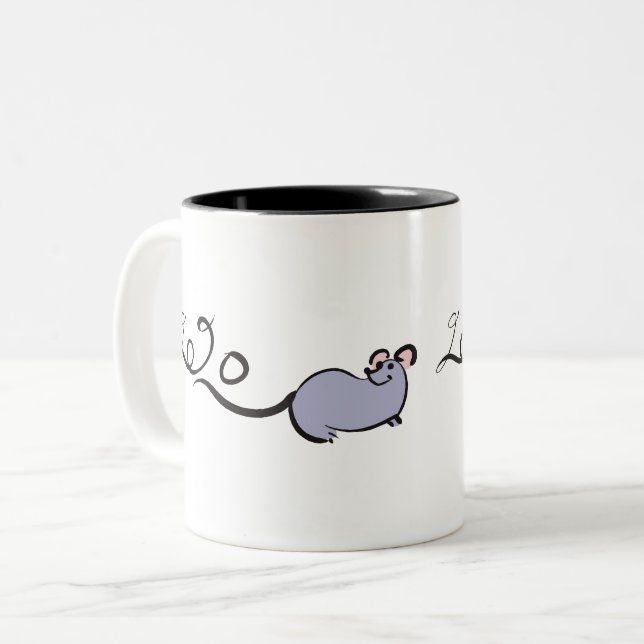 Cute Mouse Cartoon Lunar Rat New Year 2020 2TB Mug (Front Left)