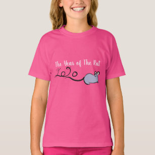 Cute Mouse Cartoon Lunar Rat New Year 2020 Girl T T-Shirt
