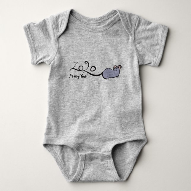 Cute Mouse Cartoon Rat New Year 2020 Bodysuit 2 (Front)