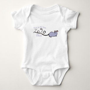 Cute Mouse Cartoon Rat New Year 2020 Name Bodysuit