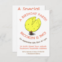 Cute mouse cheese birthday cartoon invitation