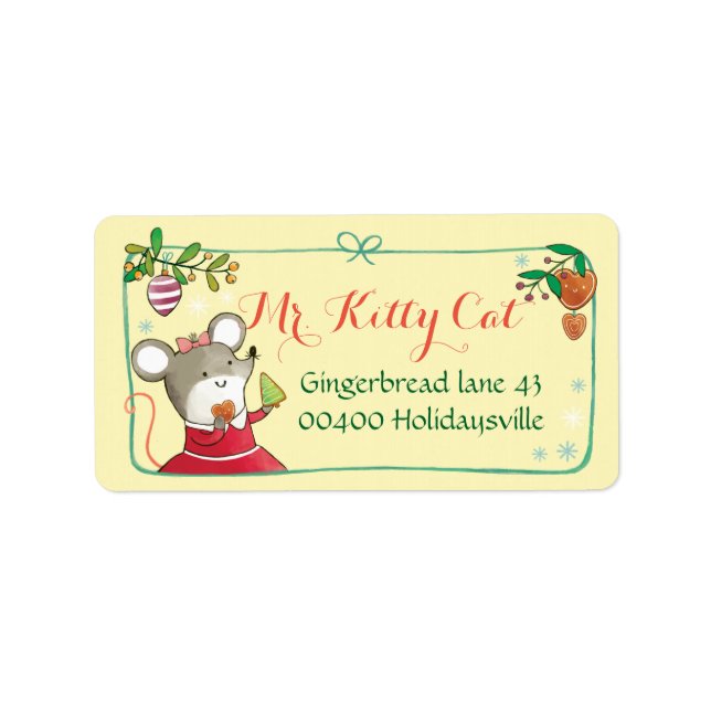 Cute Mouse Christmas Labels (Front)
