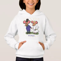 Cute mouse couple cartoon illustration