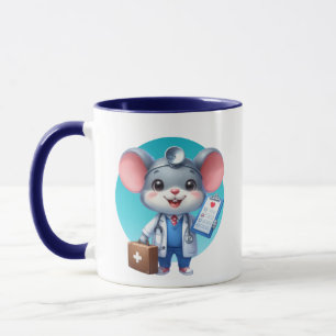 Cute mouse Doctor add monogram Mug