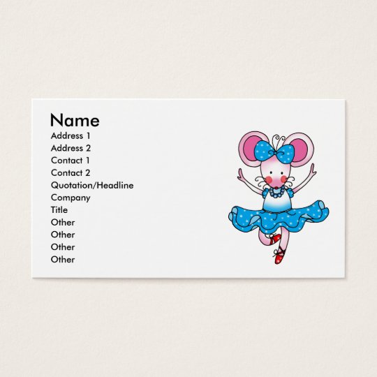 Cute mouse girl ballerina business card