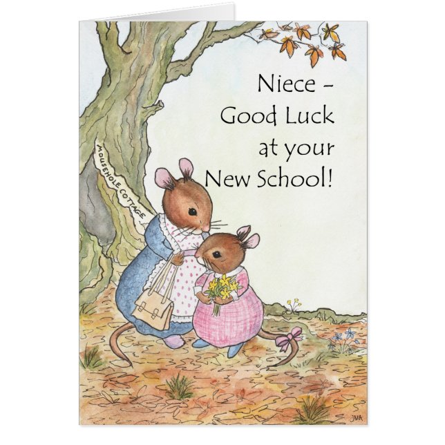 Cute Mouse Good Luck New School for Niece (Front)