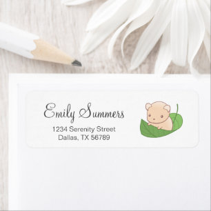 Cute Mouse Hamster Floating on a Leaf