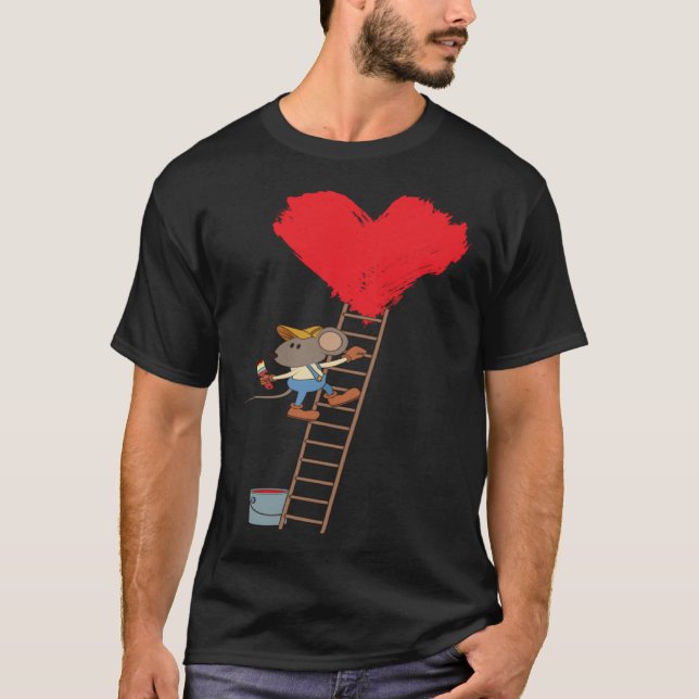 Cute Mouse Heart T-Shirt (Front)