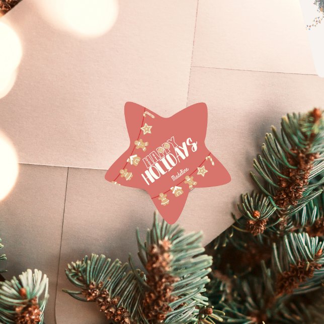 cute mouse holiday present star sticker (Creator Uploaded)