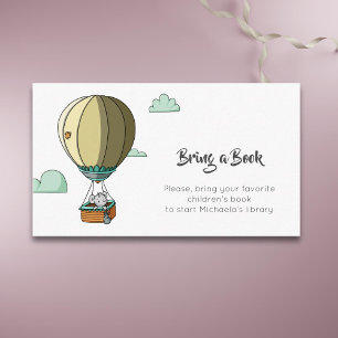 Cute Mouse Hot Air Balloon Bring a Book Enclosure Card