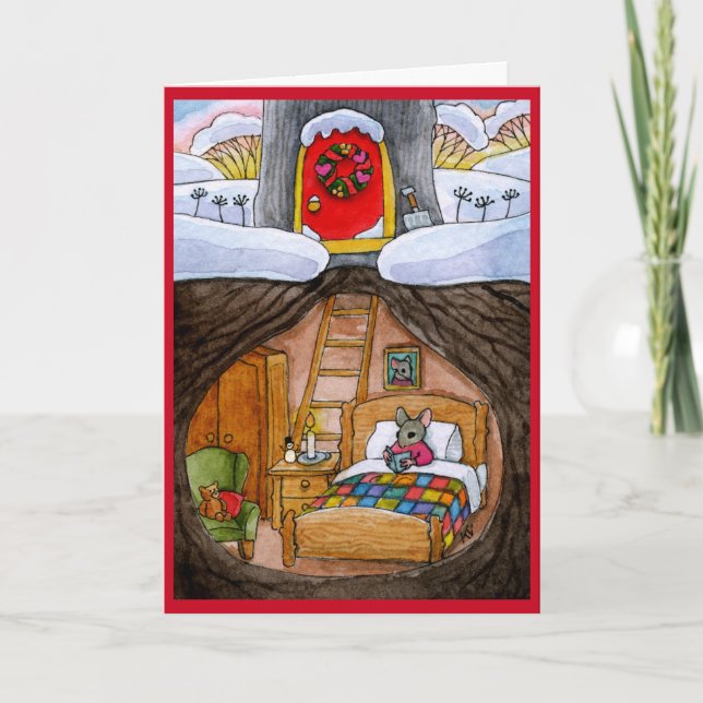 Cute Mouse Hygge or Christmas card or invitation (Front)