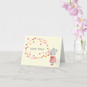 Cute Mouse I love You Valentines day Anniversary Card