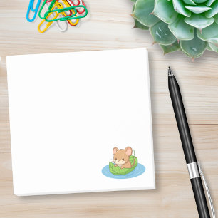 Cute Mouse in a Leaf Boat Post-it Notes