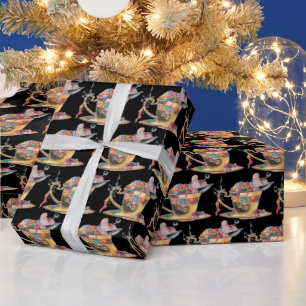 Cute Mouse in a Tea Cup Christmas Wrapping Paper