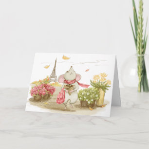 Cute mouse in Paris Card