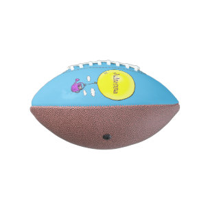 Cute mouse in watering can with balloon cartoon american football