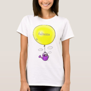 Cute mouse in watering can with balloon cartoon T-Shirt