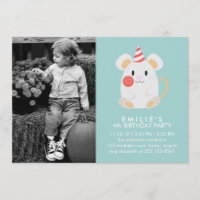 Cute Mouse Kids Photo Birthday Party