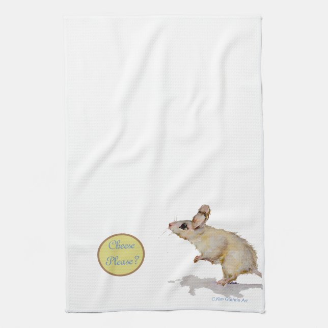 Cute Mouse Kitchen Tea Towel (Vertical)