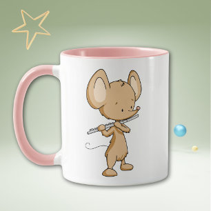 Cute Mouse Musician Flautist Personalised Mug