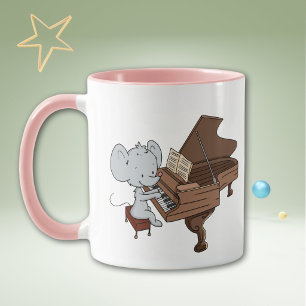 Cute Mouse Musician Pianist Personalised Mug