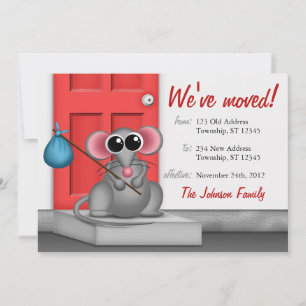 Cute Mouse on Doorstep - Moving Announcements