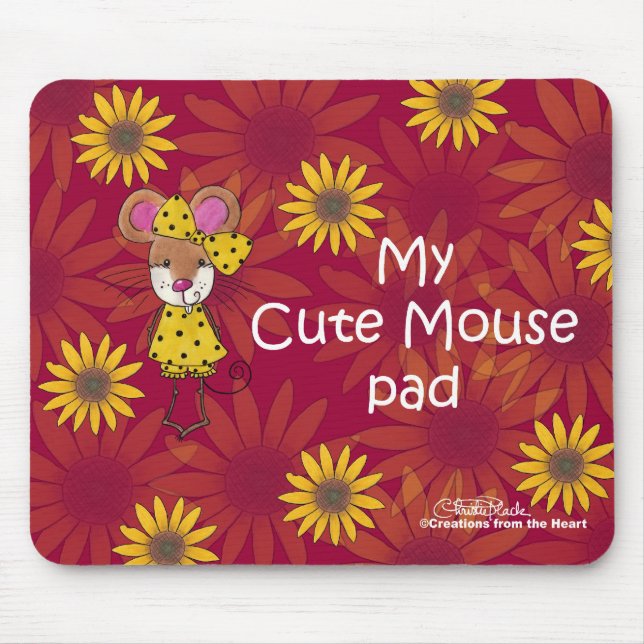 "Cute Mouse" Pad Mouse Mat (Front)