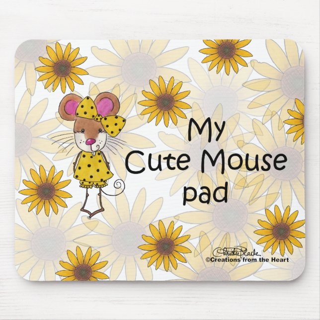 "Cute Mouse" Pad Mouse Mat (Front)
