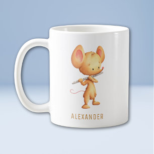 Cute Mouse Playing Flute Coffee Mug